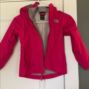 The North Face girls rain coat with hood